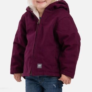 Berne Sherpa Lined Duck Hooded Coat Purple Size 2 Heavyweight